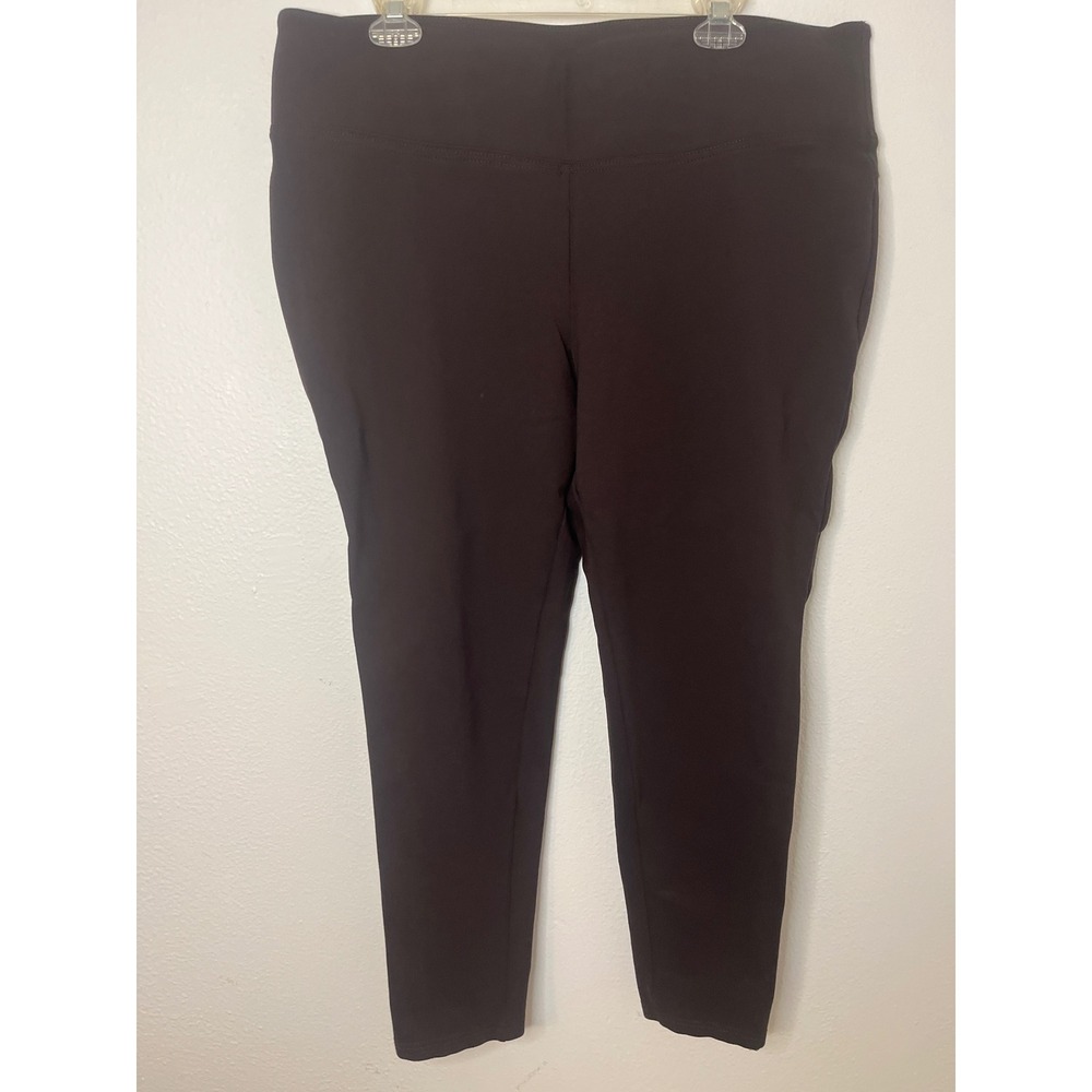 Luxe Slims Leggings Plus 2X (20-22) Brown High Waist Comfort Stretch